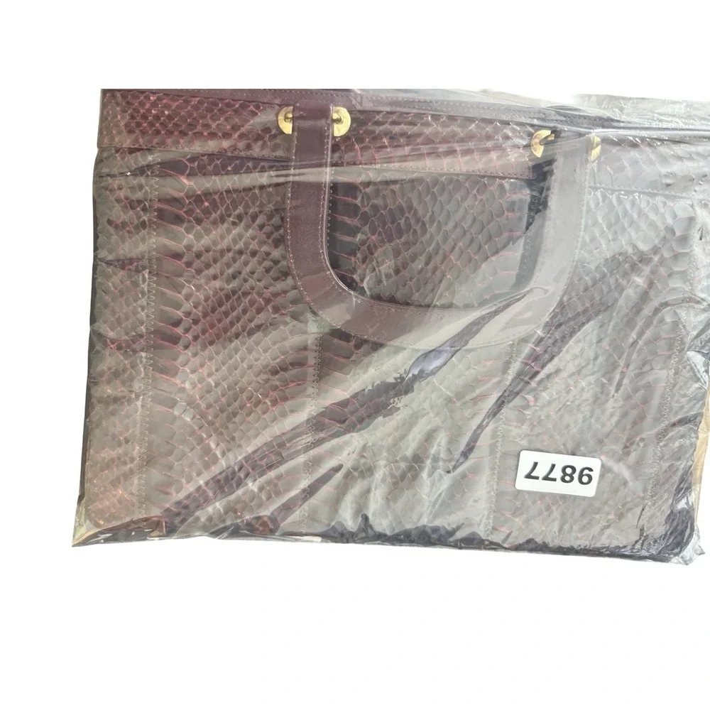 Vintage Palizzio New York Burgundy Snakeskin Satchel
